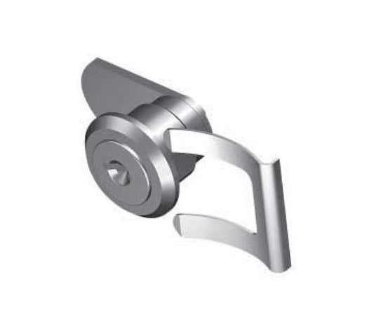 Small Keyed Quarter Turn Lock - 19.5mm Black Powder Coated Spring Mounting - Image 1