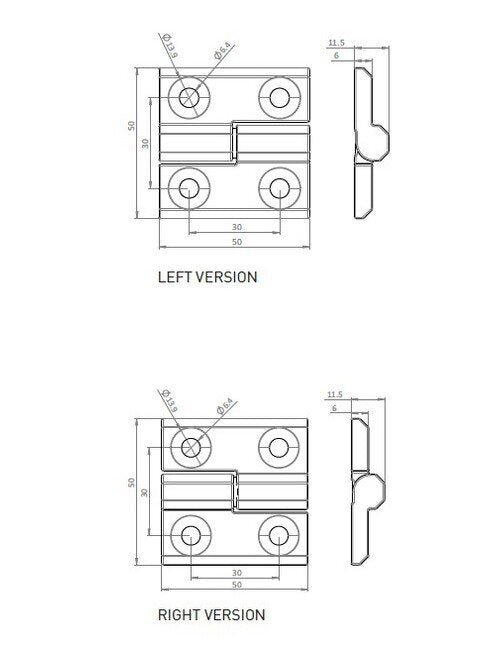 All Electronics Hardware Right Black Powder Coated Screw-On Hinge - Image 2