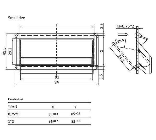 Polyamide Small Pocket Pull Handle PA6GF30 Black - Image 2
