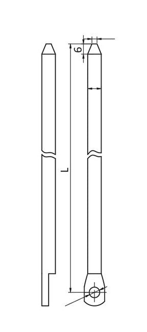 900mm Length Version C Rod - All Electronics Hardware, Mild Steel with Nylon Roller - Image 2