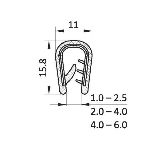 Steel Clamping Edge Protector - 2.0 to 4.0 mm Range, Black - Image 2