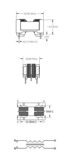 CMF Series 39mH Common Mode Inductor - Image 2