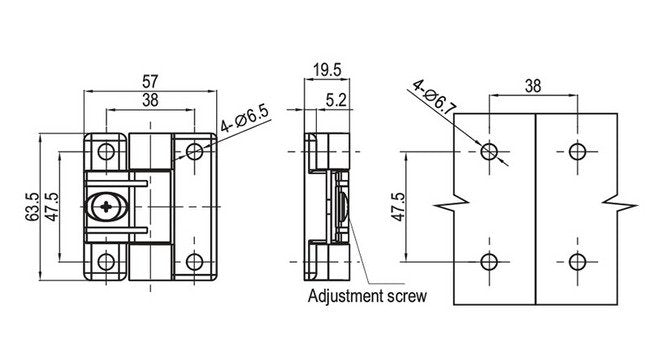 Large Round Screw Hole Black Friction Hinge - All Electronics Hardware - Image 2