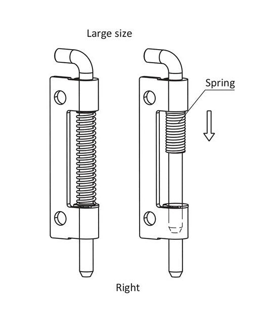 Large Weld-On Right Door Spring Loaded Concealed Hinge - All Electronics Hardware - Image 3