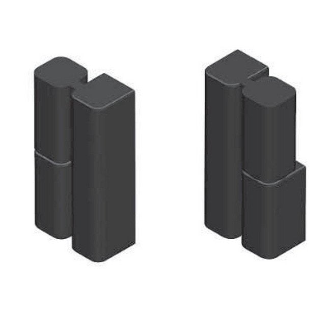 Die-Cast Zinc Right Hand Screw-On Hinge with Black Powder Coating and M5 Thread - Image 1