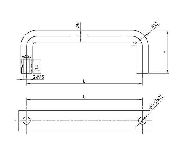 150mm Mild Steel Chrome Plated U Shape Handle for Industrial Applications - Image 2