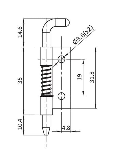 Small Left Door Spring Loaded Concealed Hinge - Screw On Version - Image 2