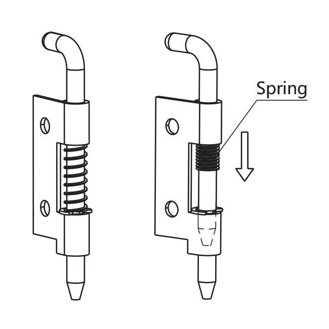 Small Left Door Spring Loaded Concealed Hinge - Screw On Version - Image 3