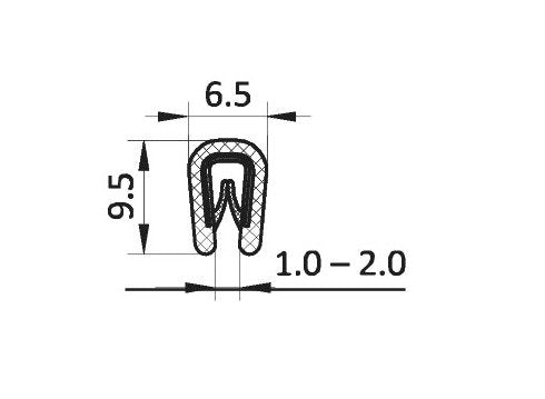 1.0-2.0mm White Edge Protector with Steel Clamp - Image 2