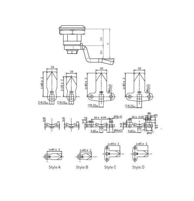 All Electronics Hardware Mild Steel Standard Quarter Turn Cam - Style A, 20 Dimension H at GH=18 - Image 2