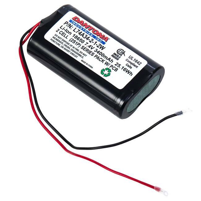 7.4V 3400mA·h Lithium-Ion Battery - 2 Cell 18650 with 5A·h Discharge Rate - Image 1