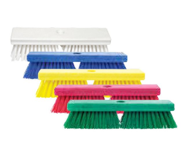 Tanis® 3/4 Inch Red Deck Brush - 10 Inch Handle - Image 1