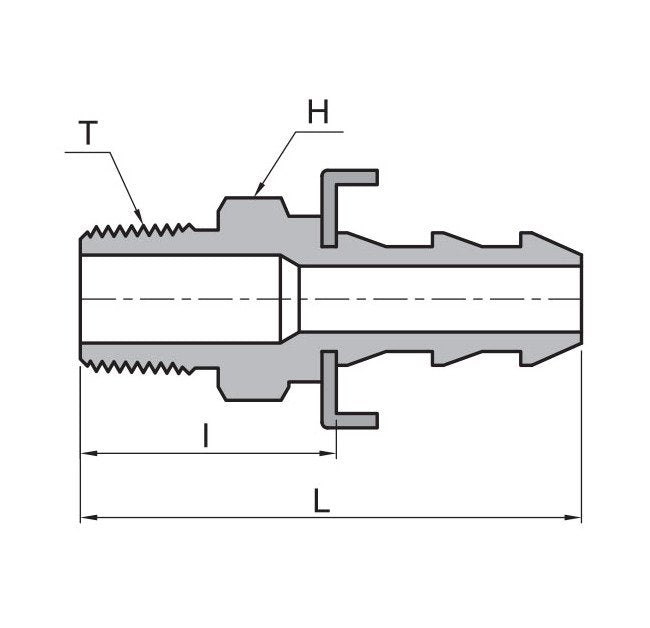 Stainless Steel & Brass 1/4 in Male Pipe Thread Adapter Fitting - Image 1