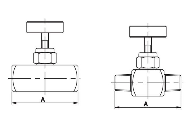 Carbon Steel Female x Female Round-Handle Mini Needle Valve - Image 2