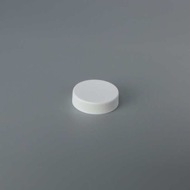 38mm Non-Stacking Threaded Plastic Ribbed Side Matte Top Closure Cap - Image 1
