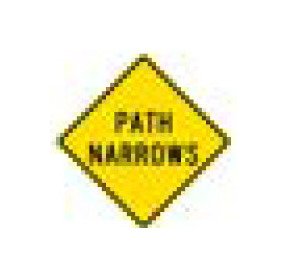 W-Series Black on Yellow Warning Sign - Bike Path 18x18 in. - Image 1