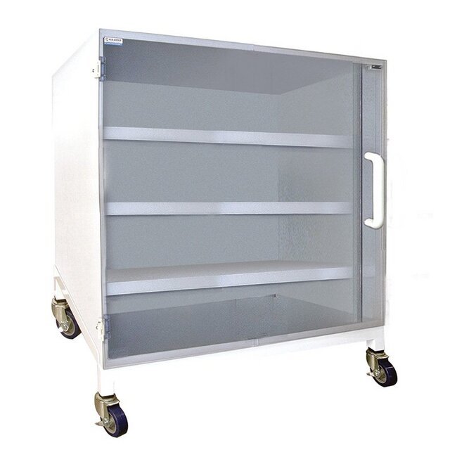 Durable Polypropylene Storage Cabinet with Acrylic Doors, 25x24x60 inches, 3 Shelves - Image 1