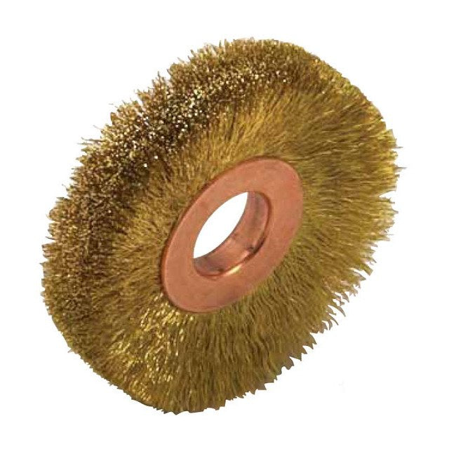 Tanis® 2 Inch Brass Copper Center Crimped Wire Wheel Brush - Image 1