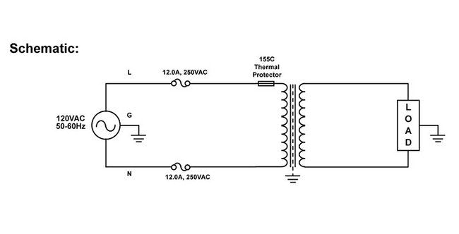 Medical Grade Isolation Transformer - 8.74 Inch Length - Image 4