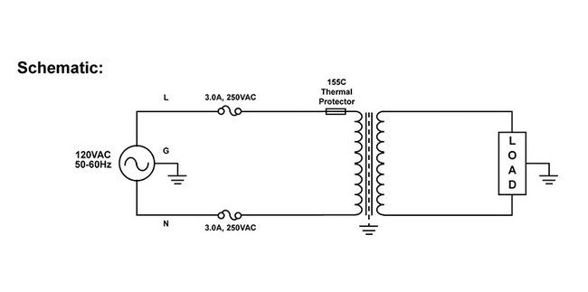 Medical Grade Isolation Power Transformer - 5.28 inch Length - Image 5