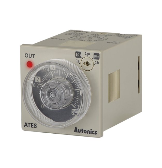 Autonics USA Analog Timer - 100-240V AC, -10-55°C, 8-Pin Plug - Image 1