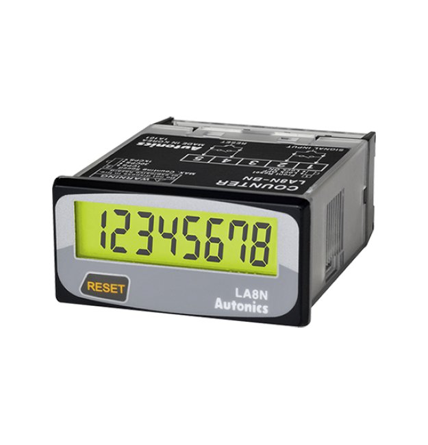 Autonics USA 8-Digit Backlight LCD Counter - 1/32 DIN - Image 1