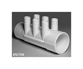 FlexPVC® 2 Inch Slip Socket and 3/4 Inch Barb PVC Manifold - Image 1