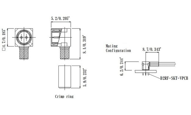 JCC D2RF Quick Lock Type PCB Mount Differential Connector - Image 2