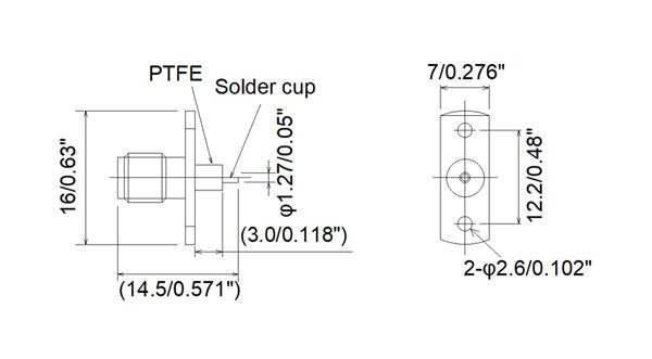 JCC  Printed Circuit Board (PCB) RF SMA Connector with Flange Mount Plug - Image 2