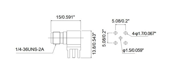 RF SMA PCB Connector with Jack - 18GHz Frequency Range - Image 2