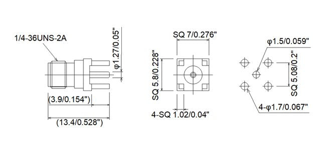 RF SubMiniature Version A (SMA) Connector with Jack - PCB Mount - Image 2
