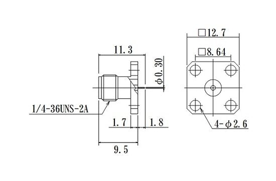 High Performance SMA Connector with Flange Mount Jack - Image 2