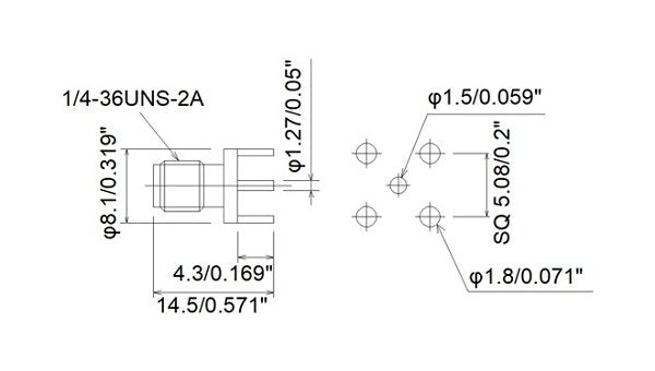 RF SubMiniature SMA PCB Mount Connector with Jack - Image 2