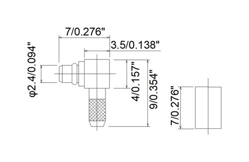 JCC RF MMCX Connector with L Type Cable Plug - Image 2
