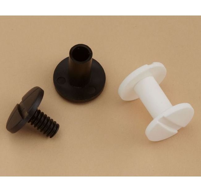 Rapid Assembly Plastic Binder Screw 1/4" Black Slotted Drive - Image 3