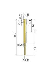 JCC Small Size Socket Pin (0.38-0.64mm) with Au/Ni Plating - Image 1