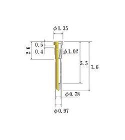JCC Small Size Round Socket Pin (0.30-0.52mm) - Au Plated - Image 1