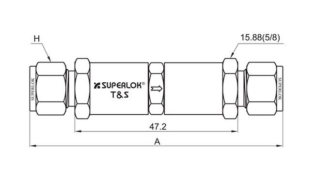 Adjustable Check Valve - SACV Series 84.3mm Dimension A, 16mm Dimension H - Image 2