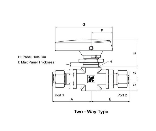 Superlok SBVF360 Series 1/2" High Pressure Ball Valve - Image 2