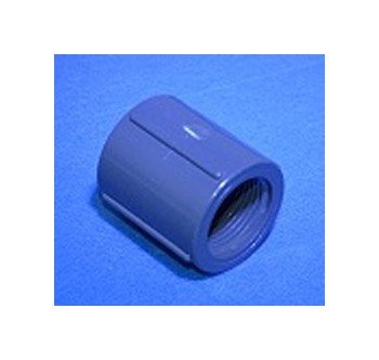 1/2 Inch Schedule 80 PVC Coupler - Female Pipe Thread (FPT) x FPT - Gray - Image 1