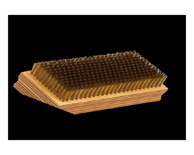 Tanis® Steel Scratch Brush - 4-3/4 x 1 Inch Block Size, Wood Handle - Image 1