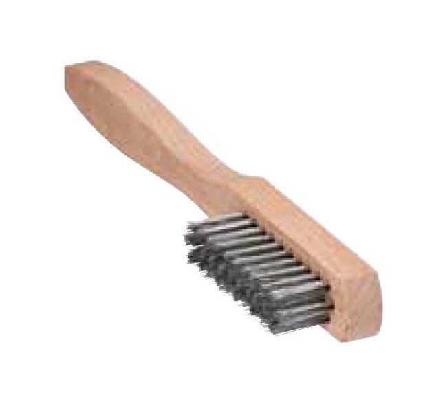 Tanis® 6 x 1/2 Inch Steel Scratch Brush with Wood Handle - Image 1
