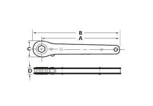 19mm Square Gear Ratchet Wrench - Model 103 - Image 2