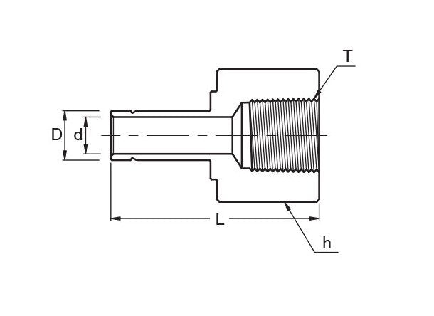 6 Inch Tube OD Female Adapter Fitting - Image 2