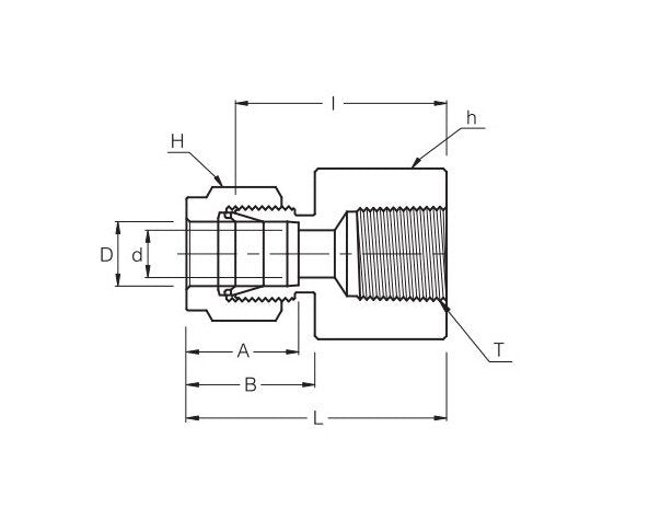 SFCI Series 1/2in Tube OD & 3/4in Thread Female Connector Fitting - Image 2