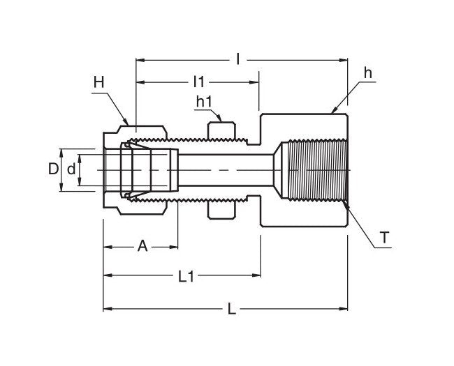 1/4in SFCB Series Bulkhead Female Connector Fitting - Image 2