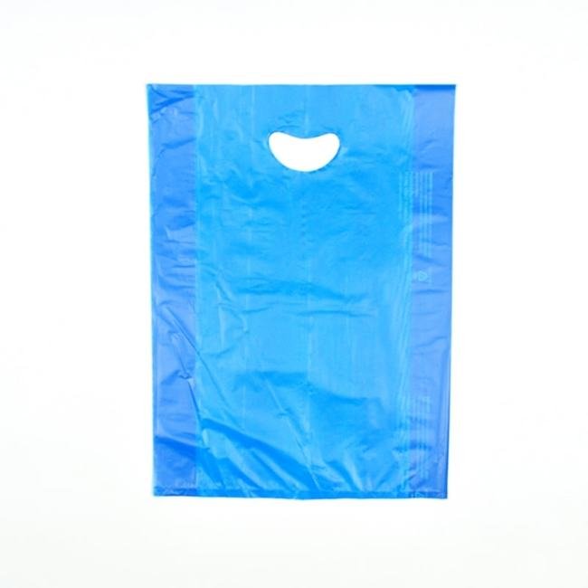 Plastronic® CH18BE Blue Handle Bag - 12x3x18 Inch, Pack of 500 - Image 1