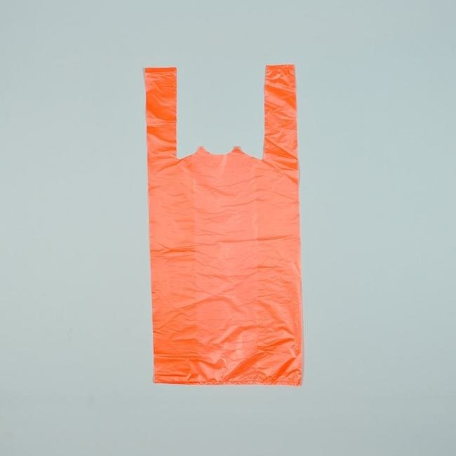 Orange HDPE T-Shirt Bag – 12x8x24 Inch, Pack of 1,000 - Image 1