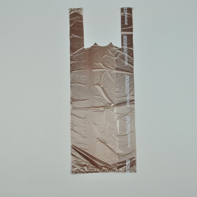 Plastronic® CT2024C Chocolate T-Shirt Bag - 12x8x24 Inch, Case of 1,000 - Image 1