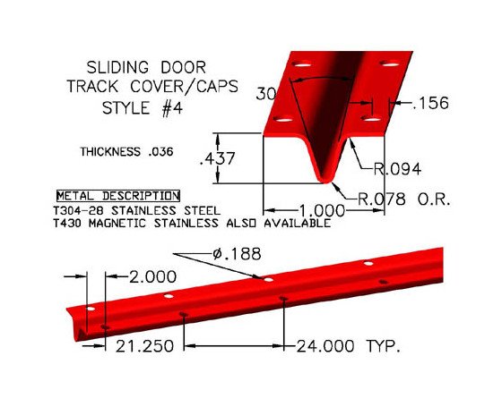 Sliding Door/Window Track Covers - Standard Design Style #4 - Image 1